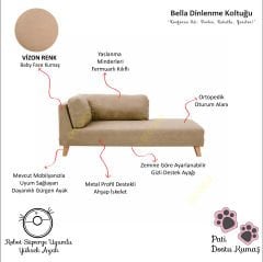 Bella Rahat Dinlenme Koltuğu Terapi ve Josephine Koltuk Pati Dostu Kumaş Sol Köşe