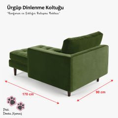 Ürgüp Rahat Dinlenme Koltuğu Terapi ve Josephine Koltuk Pati Dostu Kumaş Sol Köşe