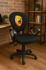 GS Aslan Temalı Sarı Kırmızı Çocuk Çalışma Koltuğu | Taraftar Ofis ve Ders Sandalyesi Tekerlekli