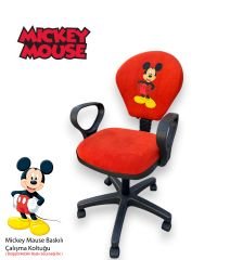 Mickey Mouse Çocuk Çalışma Koltuğu | Döner Ofis Sandalyesi Yükseklik Ayarlı Ders ve Oda Koltuğu