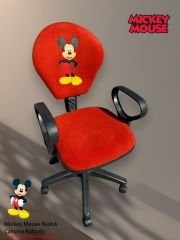 Mickey Mouse Çocuk Çalışma Koltuğu | Döner Ofis Sandalyesi Yükseklik Ayarlı Ders ve Oda Koltuğu