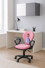 Pembe Prenses Çocuk Çalışma Sandalyesi | Kız Çocuk Odası Ergonomik Ders ve Ofis Koltuğu