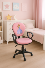 Pembe Prenses Çocuk Çalışma Sandalyesi | Kız Çocuk Odası Ergonomik Ders ve Ofis Koltuğu