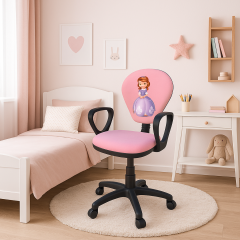 Pembe Prenses Çocuk Çalışma Sandalyesi | Kız Çocuk Odası Ergonomik Ders ve Ofis Koltuğu