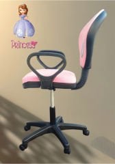Pembe Prenses Çocuk Çalışma Sandalyesi | Kız Çocuk Odası Ergonomik Ders ve Ofis Koltuğu
