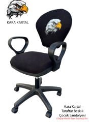 Kara Kartal Baskılı Çocuk Çalışma Koltuğu | Beşiktaş Taraftar Sandalyesi