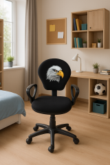 Kara Kartal Baskılı Çocuk Çalışma Koltuğu | Beşiktaş Taraftar Sandalyesi