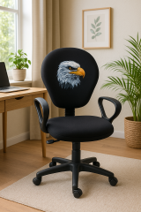 Kara Kartal Baskılı Çocuk Çalışma Koltuğu | Beşiktaş Taraftar Sandalyesi