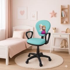 Karlar Ülkesi Çocuk Çalışma Sandalyesi | Kız Çocuk Odası Ergonomik Ders ve Ofis Koltuğu