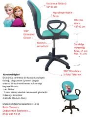 Karlar Ülkesi Çocuk Çalışma Sandalyesi | Kız Çocuk Odası Ergonomik Ders ve Ofis Koltuğu